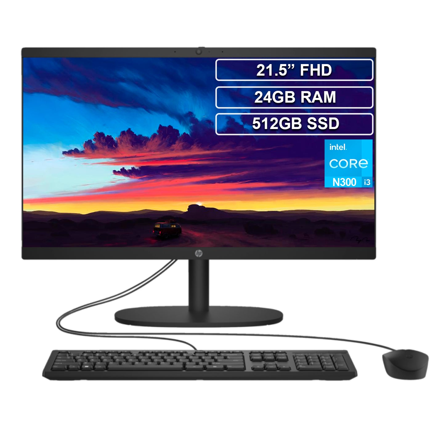 Todo en uno HP 22-dg0010la Core i3 N300 24GB 512GB FHD 21.5