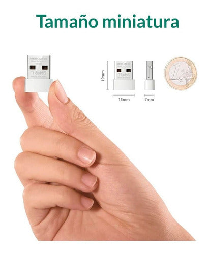 Adaptador De Red Wifi Usb Nano 150mbps Mw150us Mercusys