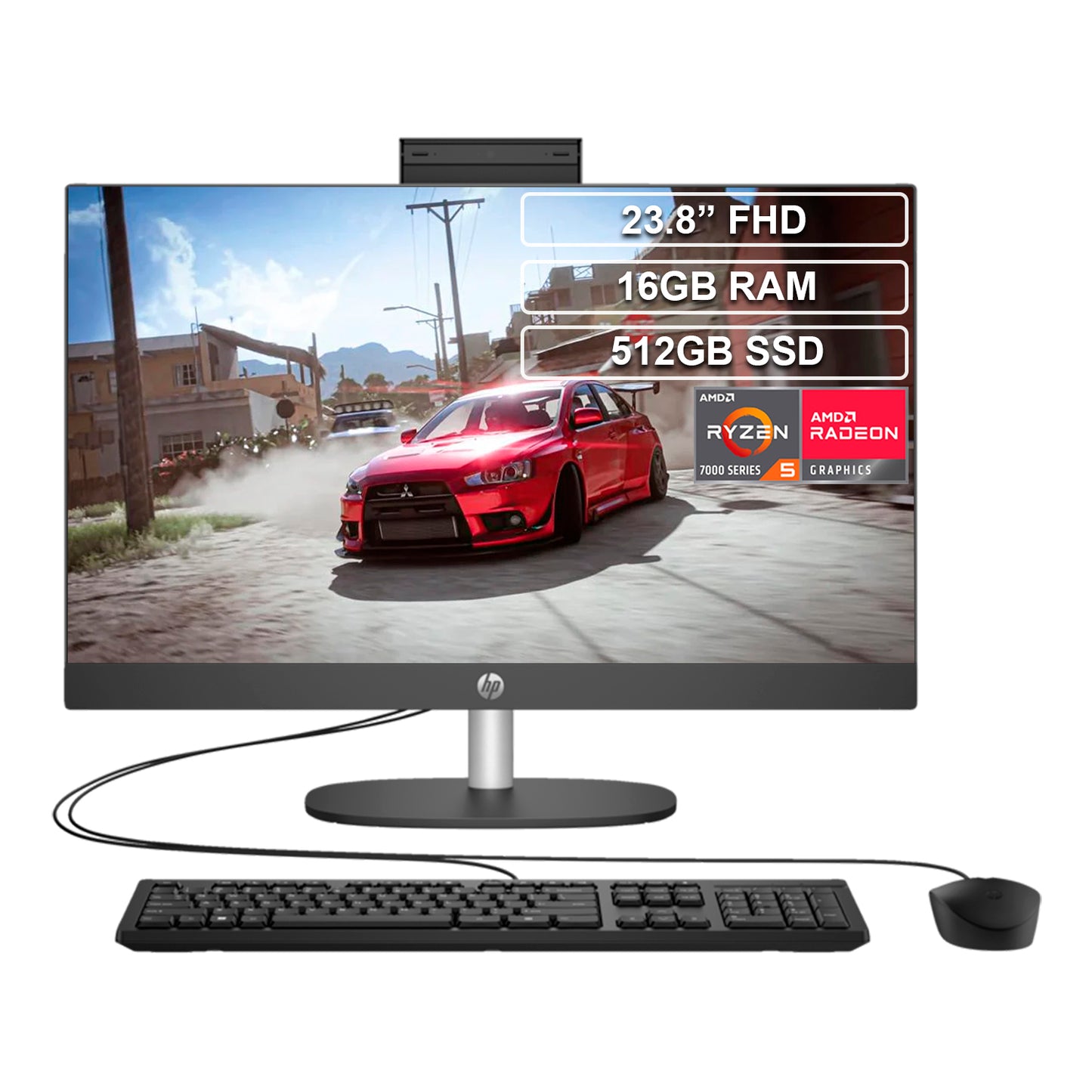 Todo en uno HP ProOne 245 G10 Ryzen 5 7520U 16GB 512GB 23.8