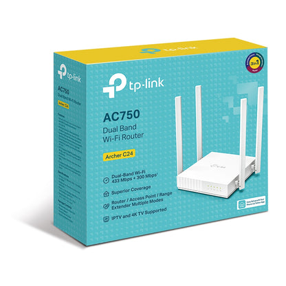 Router Tp Link Archer C24 Wi-fi De Doble Banda Ac750 Blanco