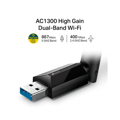 Adaptador Wifi Tp-link Archer T3u Plus Ac 1300 Mu-mimo
