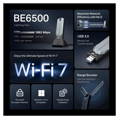 Adaptador Wi-Fi 7 TP-Link BE6500 Archer TBE400UH