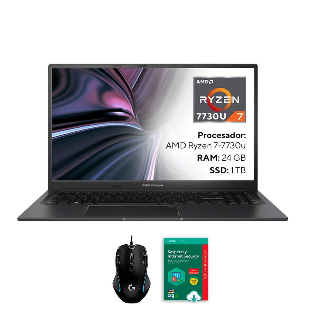 Portatil Asus M3504ya Ryzen 7-7730u 24gb 1tb 15.6 Fhd Negro