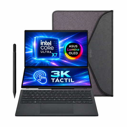 Portatil Asus Zenbook Duo UX8407AA Intel Core Ultra X7 358H 32GB 1TB 14" 3K Oled Touch