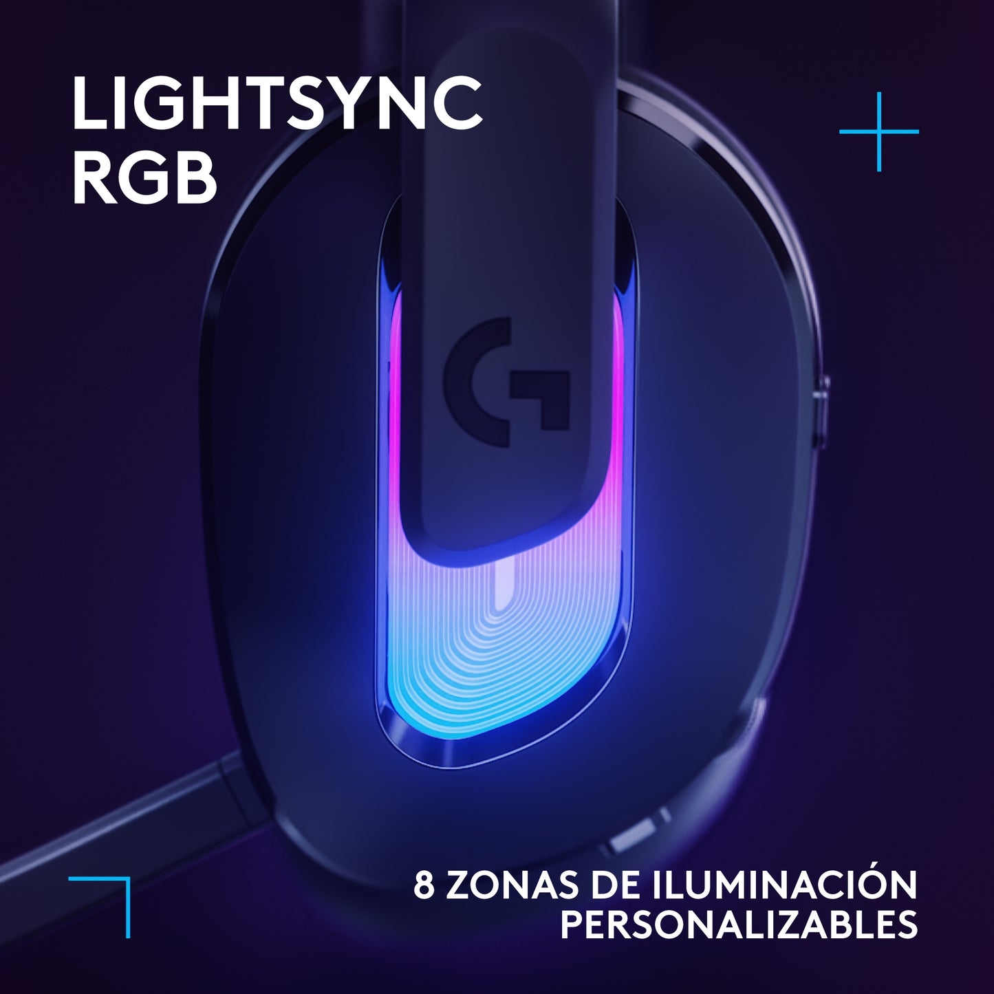 Diadema Gamer Logitech G522 inalámbrica LIGHTSYNC RGB Negro
