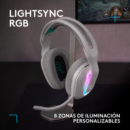 Diadema Gamer Logitech G522 inalámbrica LIGHTSYNC RGB Blanca