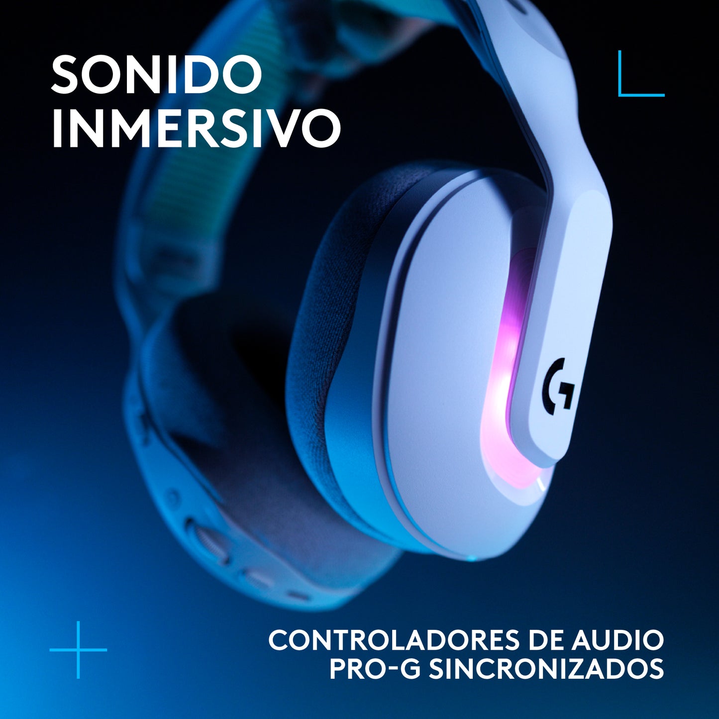 Diadema Gamer Logitech G522 inalámbrica LIGHTSYNC RGB Blanca