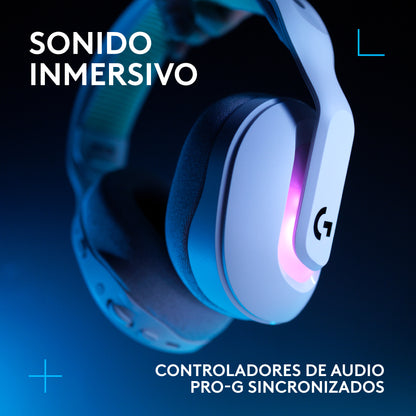 Diadema Gamer Logitech G522 inalámbrica LIGHTSYNC RGB Blanca