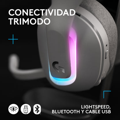 Diadema Gamer Logitech G522 inalámbrica LIGHTSYNC RGB Blanca