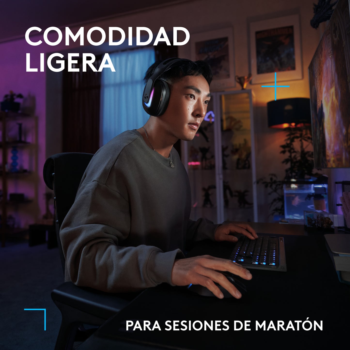 Diadema Gamer Logitech G522 inalámbrica LIGHTSYNC RGB Negro