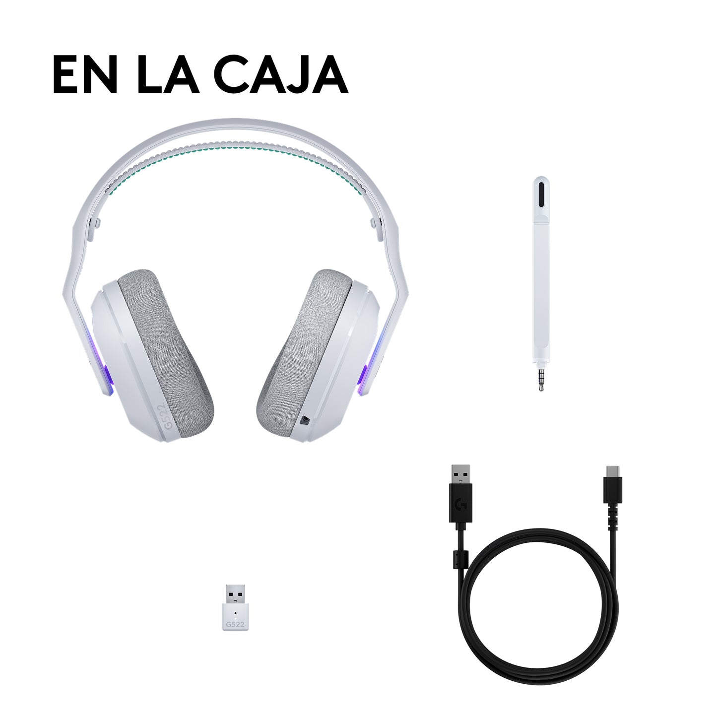 Diadema Gamer Logitech G522 inalámbrica LIGHTSYNC RGB Blanca