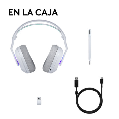 Diadema Gamer Logitech G522 inalámbrica LIGHTSYNC RGB Blanca