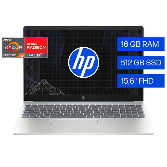 Portátil HP 15-FC0256LA Ryzen 5 7520U 16GB 512GB FHD 15