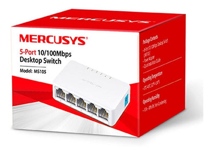 Switch De Escritorio Mercusys Ms105 5 Puertos 10/100 Mbps