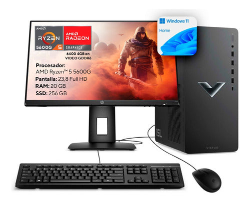 Pc Gamer Hp Victus Tg02 Ryzen 5 5600g 20gb Ram 256gb 1tb Fhd