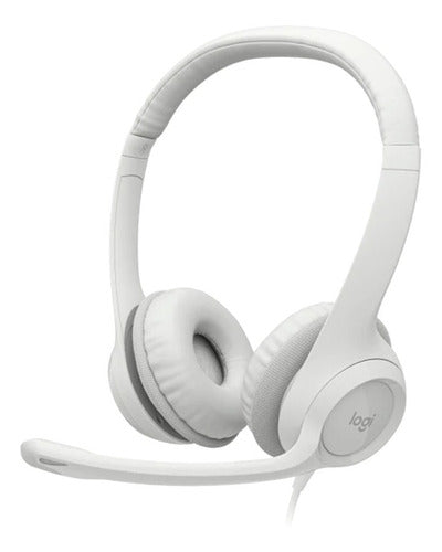 Audífonos / Diadema Con Micrófono Logitech Usb H390 Blanca