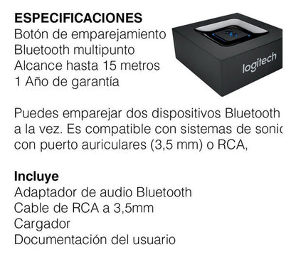 Adaptador Receptor Bluetooth Logitech Sonido Inalámbrico