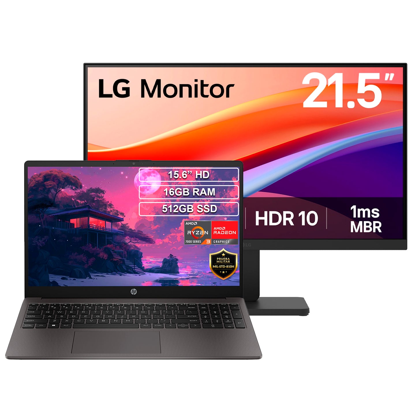 Portátil HP 255 G10 Ryzen 3 7320U 16GB 512GB + Obsequio