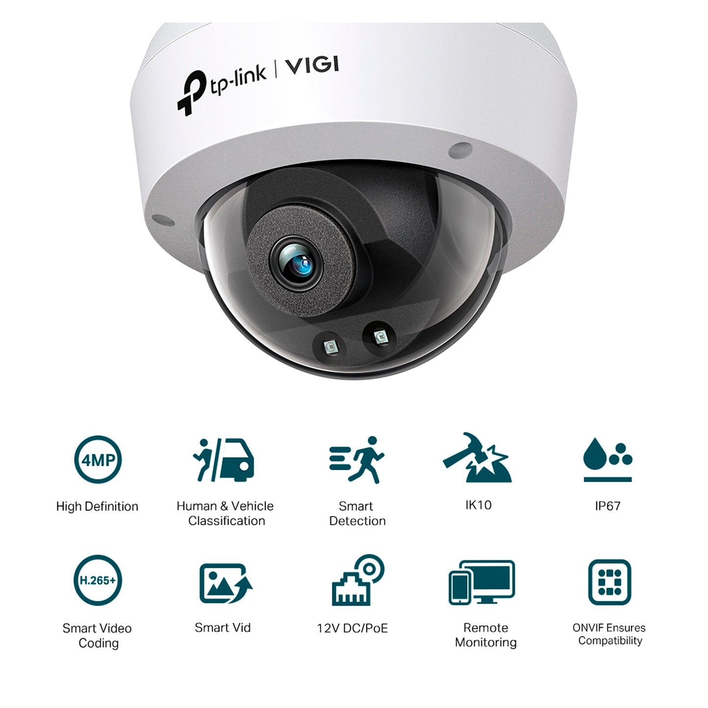 Cámara De Seguridad IP Tp-link Vigi C240I Domo Con IR 4MP