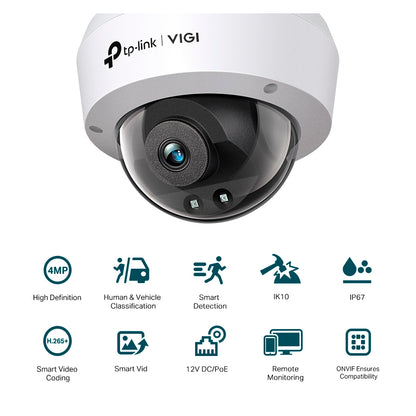 Cámara De Seguridad IP Tp-link Vigi C240I Domo Con IR 4MP
