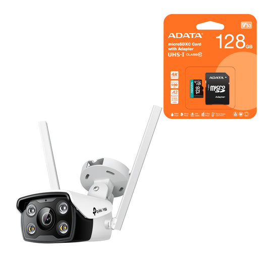 Cámara De Seguridad Ip/wifi Tp-link 4mp Vigi C340-w + 128GB