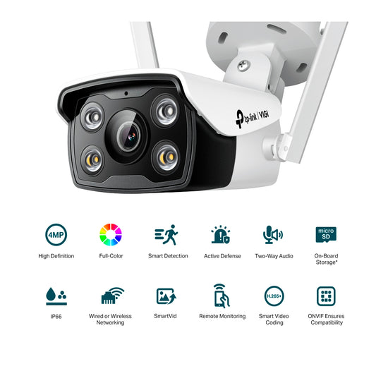 Cámara De Seguridad Ip/wifi Tp-link 4mp Vigi C340-w + 256GB