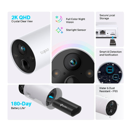 Tapo C420S2 Cámara de seguridad con Bateria 2K QHD Tp-Link