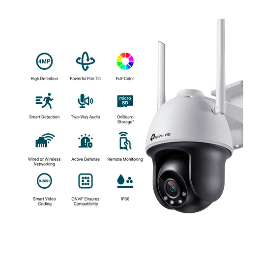 Cámara De Seguridad Ip Tp-link 4mp Vigi C540-w 4mm + 256GB