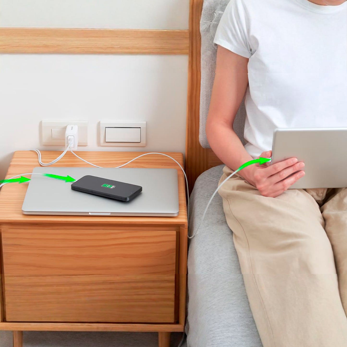 Cargador USB-C ADATA 65W Para Celular Laptop - Blanco