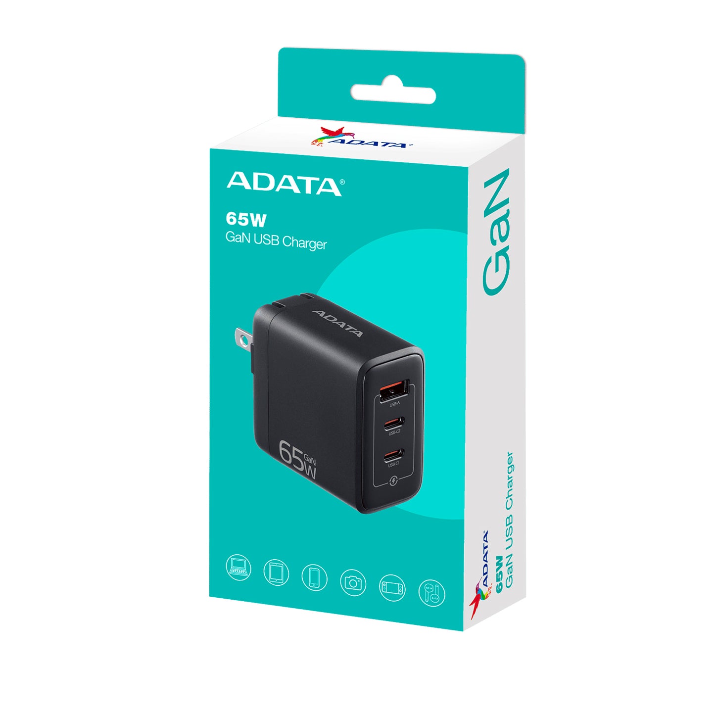 Cargador USB-C ADATA 65W Para Celular Laptop - Negro