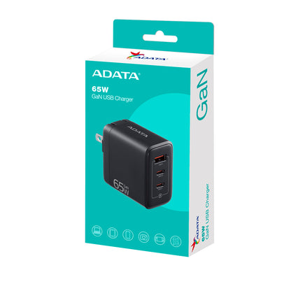Cargador USB-C ADATA 65W Para Celular Laptop - Negro