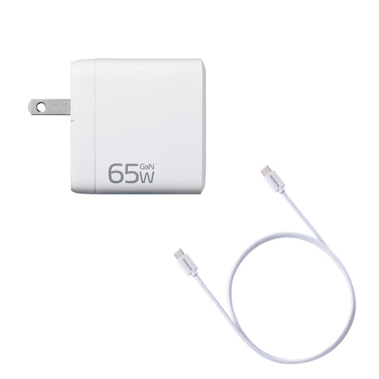 CARGADOR ADATA 65W Blanco + CABLE USB-C A USB-C 3.0 2mt