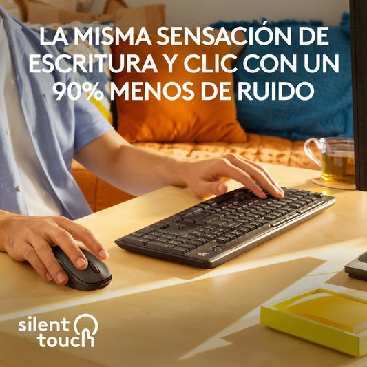 Combo Logitech teclado y mouse MK295 Inalámbrico Silent