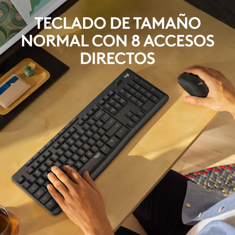 Combo Logitech teclado y mouse MK295 Inalámbrico Silent