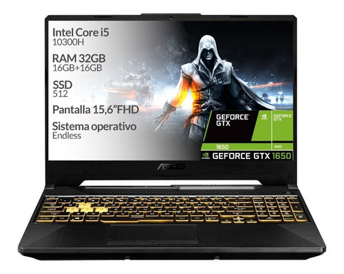 Portatil Asus Tuf Core I5 10ma, 32gb, Ssd 512gb, Gtx1650 4gb