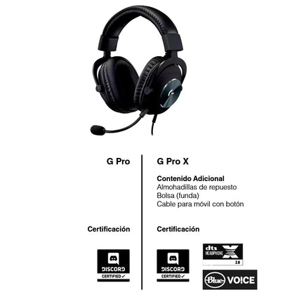 Logitech G Pro X Inalámbrica Diadema Gamer Profesional