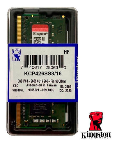 Memoria Ram 16gb Ddr4 2666 Mhz Kingston Para Portatil O Aio
