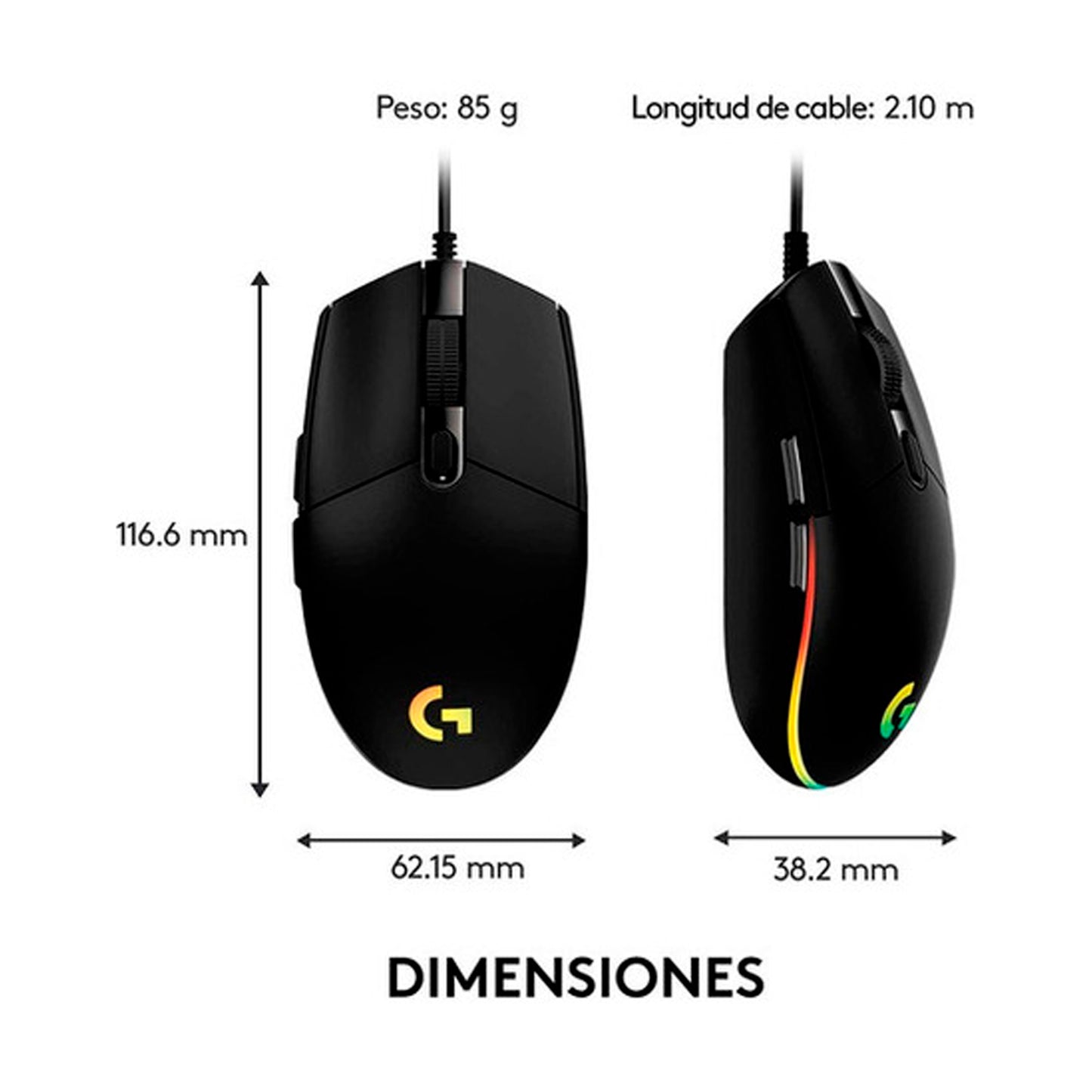 Mouse Gamer Logitech G203 Rgb Lighsync 6 Botones 8000 Dpi