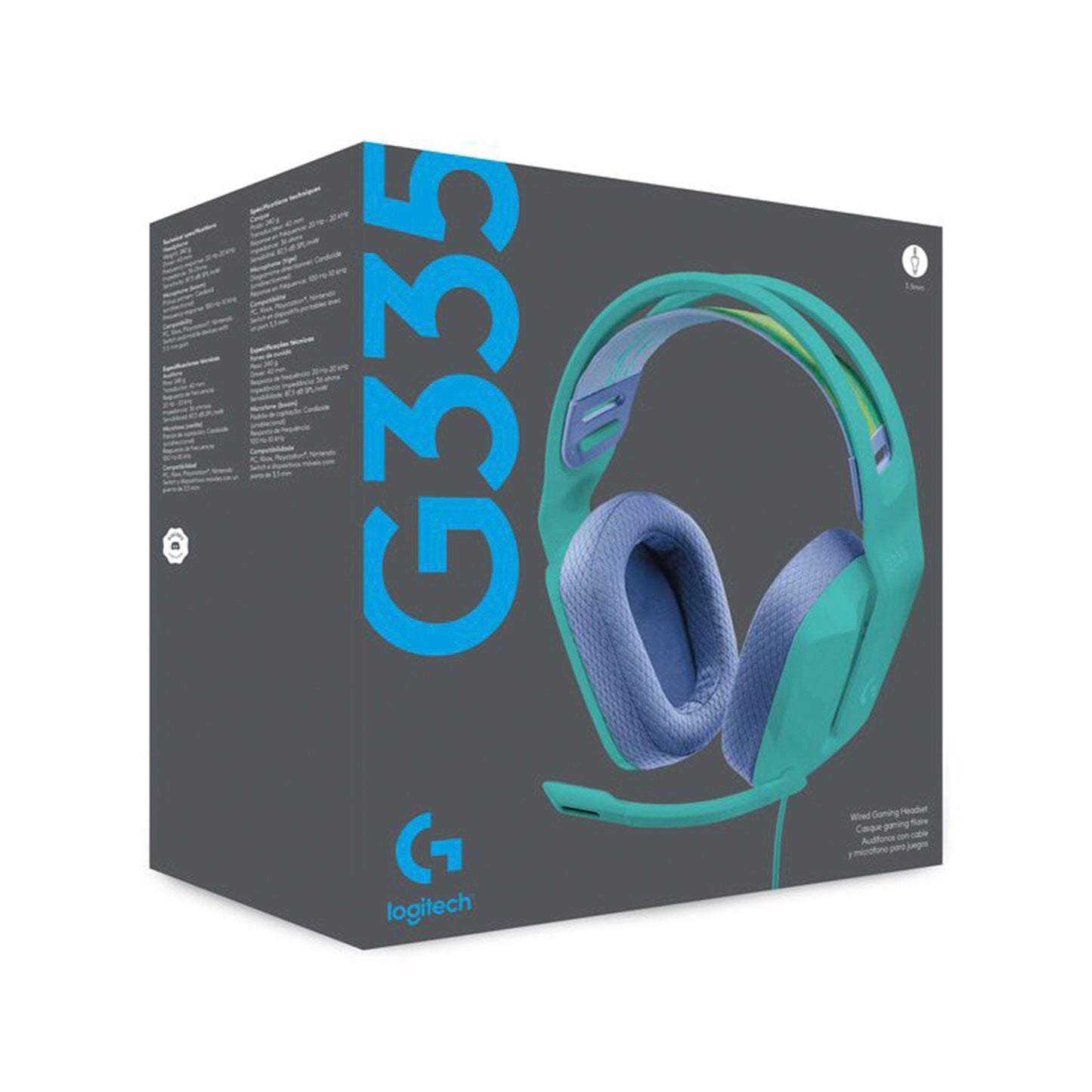 Diadema Gamer Logitech G335 3.5mm PC Xbox Play Switch Menta