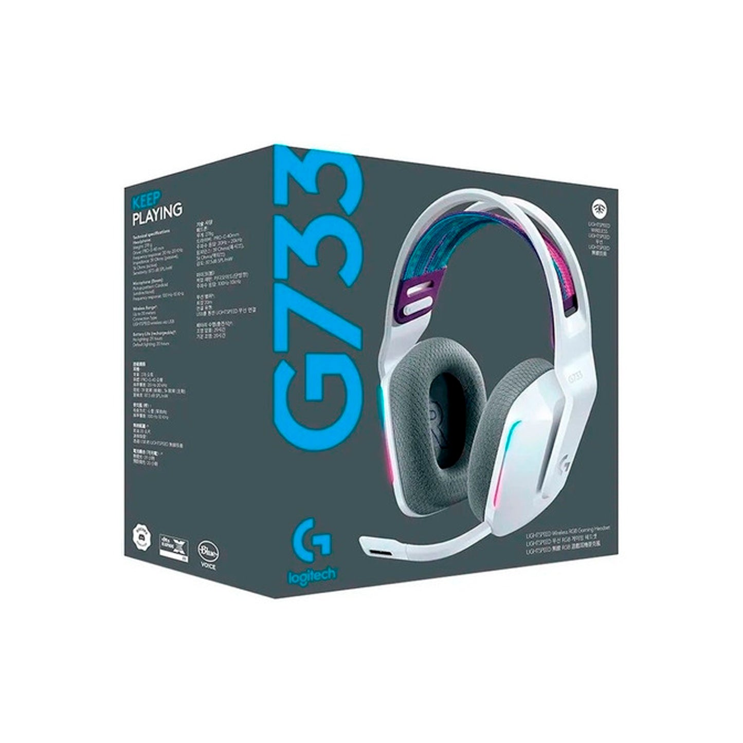 Audífonos Gamer Inalámbricos Logitech G Series G733 Blanco