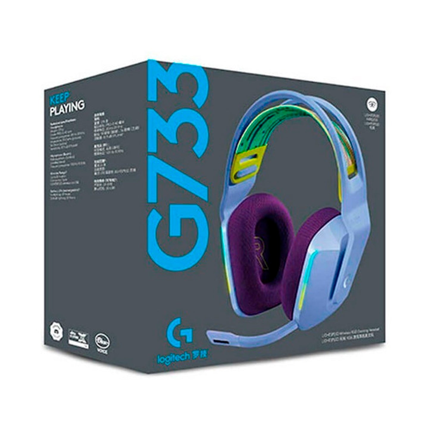 Audífonos Gamer Inalámbricos Logitech G Series G733 Lila Rgb