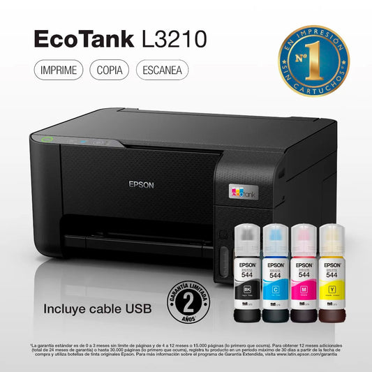 Epson L3210 Impresora Multifuncional 3 En 1 Ecotank Escaner