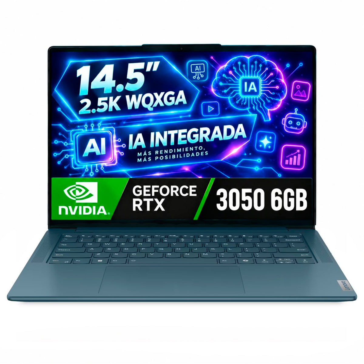 Portátil Lenovo Yoga Pro Ryzen 7 8845HS con IA 16GB 1TB RTX 3050 14.5"