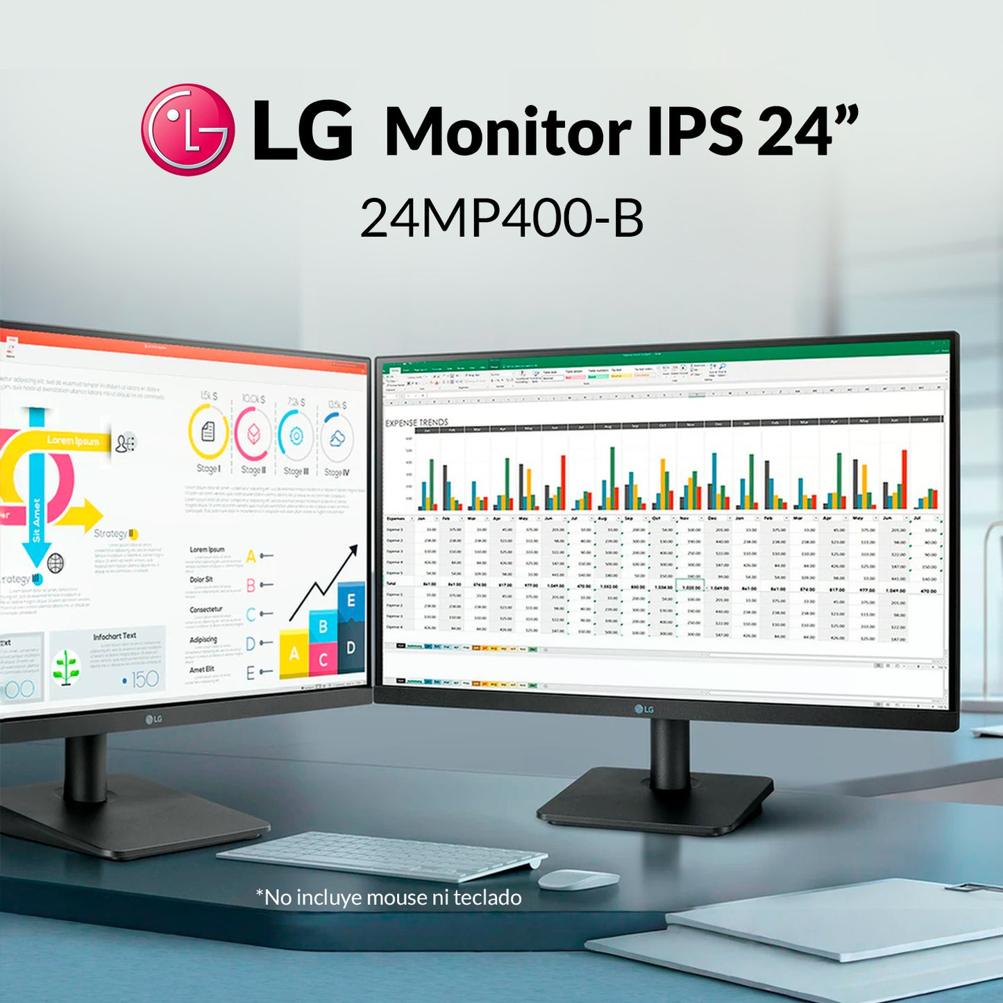 Monitor LG 24 24mp400-b Fhd 1920x1080 75hz 5ms Ips Freesync