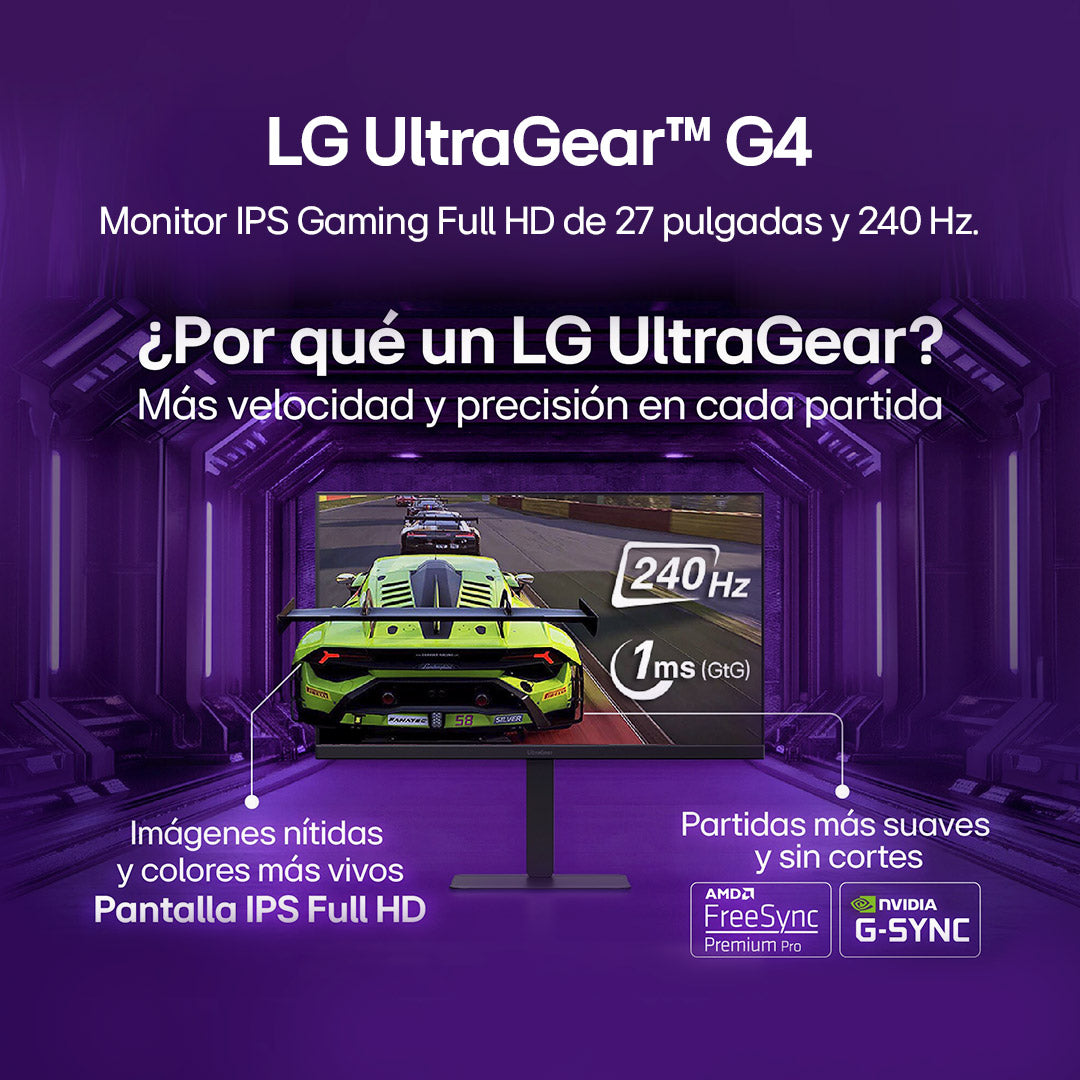 Monitor Gamer LG 27G440A UltraGear G4 FHD 27 240Hz 1ms