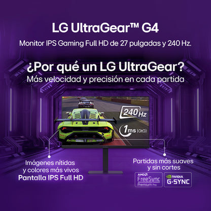 Monitor Gamer LG 27G440A UltraGear G4 FHD 27 240Hz 1ms