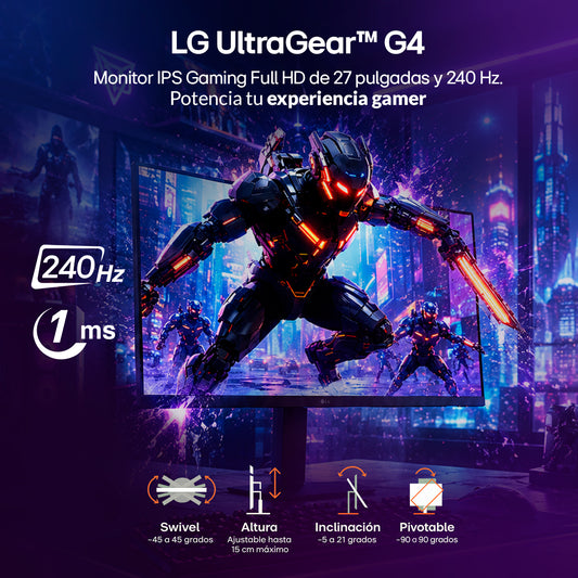 Monitor Gamer LG 27G440A UltraGear G4 FHD 27 240Hz 1ms