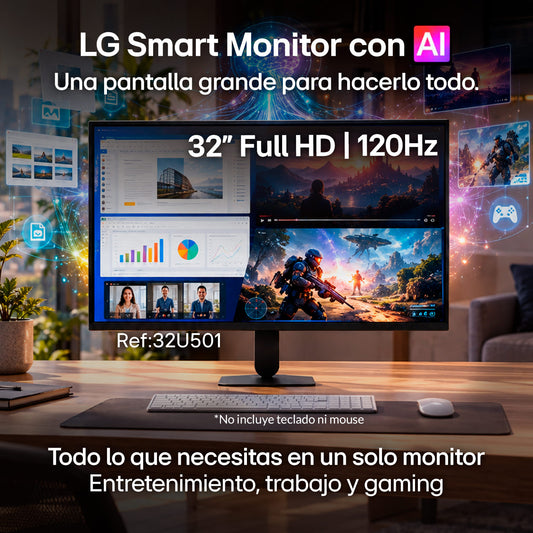 Monitor LG 32U501SB-B 32" Full HD HDR 120Hz Smart AI