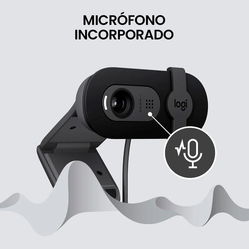 Cámara Web logitech Brio 100 Full HD 1080p Tapa Rightlight 2