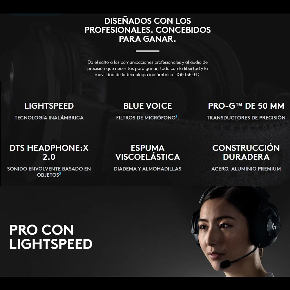 Logitech G Pro X Inalámbrica Diadema Gamer Profesional